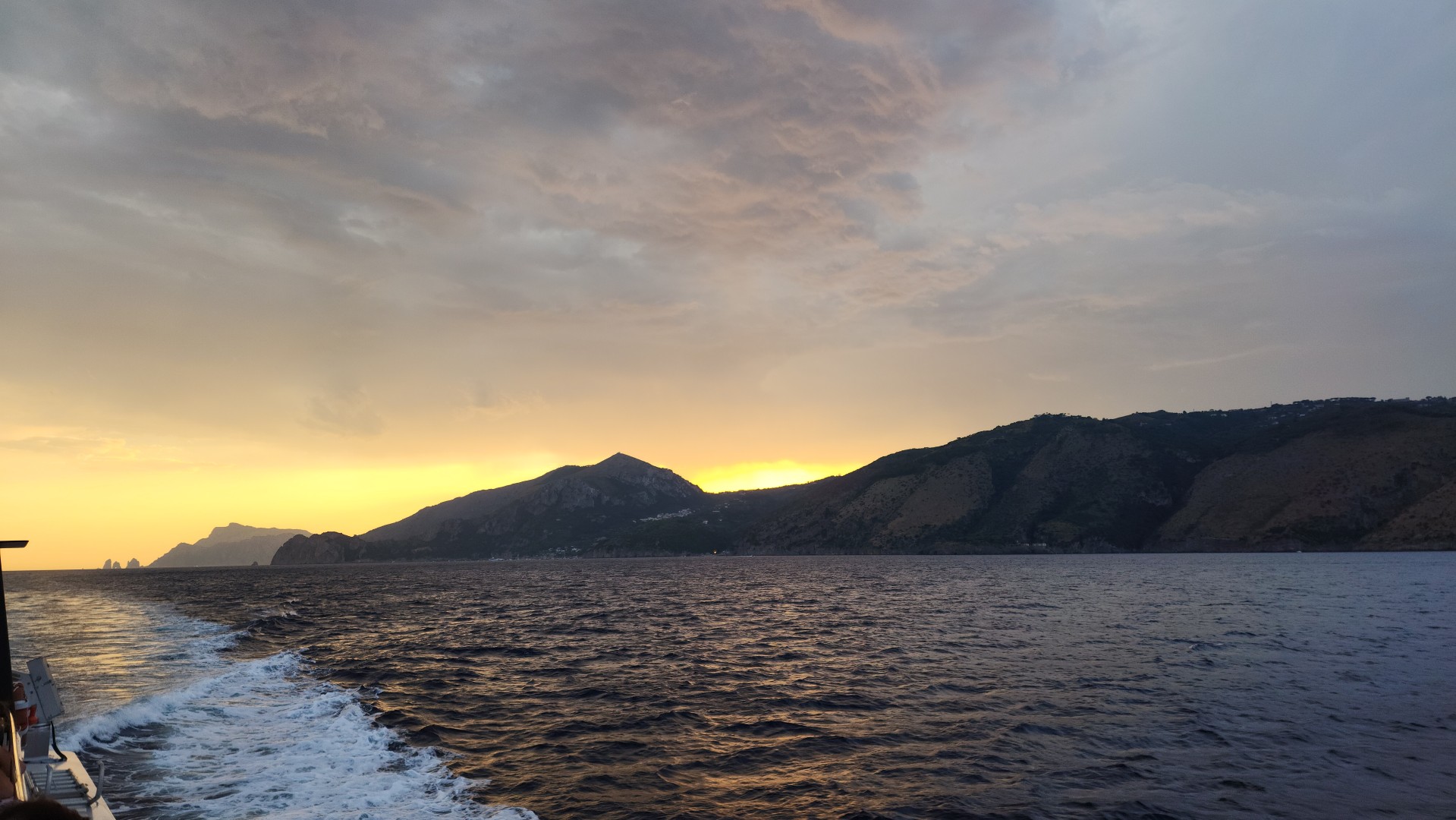 Sunset on the ferry back from Capri