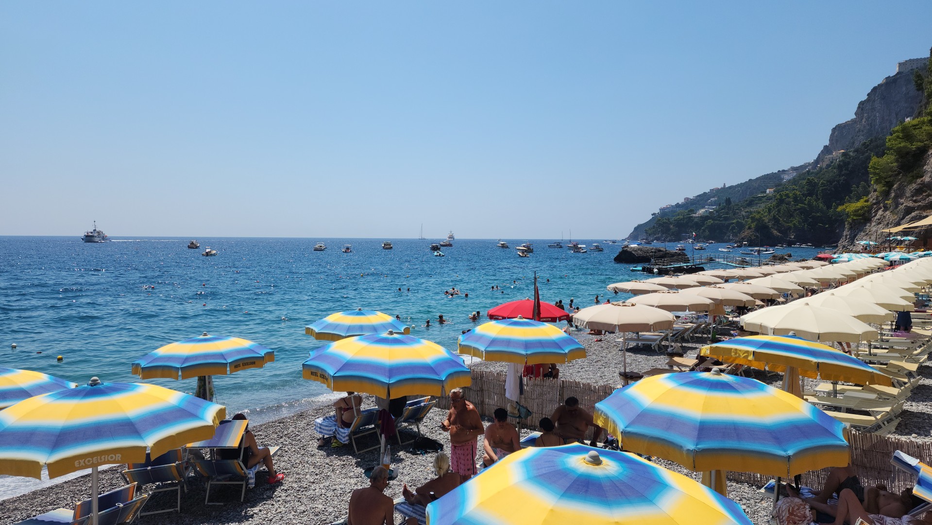Our private beach provided by the hotel